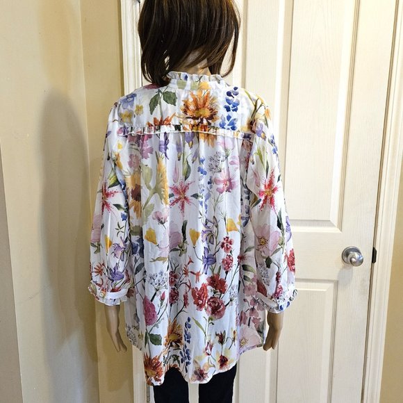 eShakti, Floral loose fitting long sleeve blouse - Picture 7 of 15